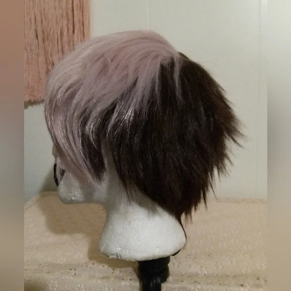 (Clearance) Pink & dark brown synthetic costume wig - Picture 4 of 6